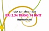 Bài 2.34 trang 74 Toán 12 tập 1 Kết nối tri thức